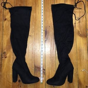 Knee high black boots